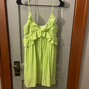 Lush Lime Green Ruffle Mini Dress